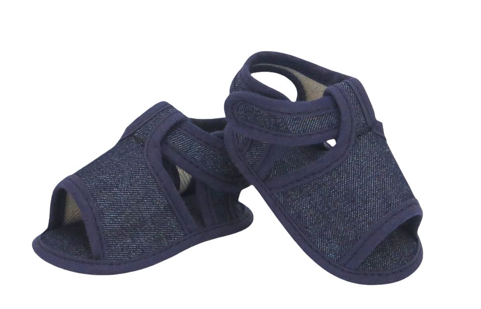 Sandalia Tela Jeans velcro y sin base