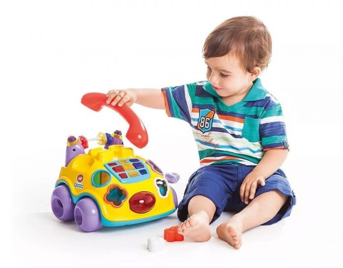 Telefono con Ruedas para Arrastre, Encastre, Actividades, Luces y Sonidos