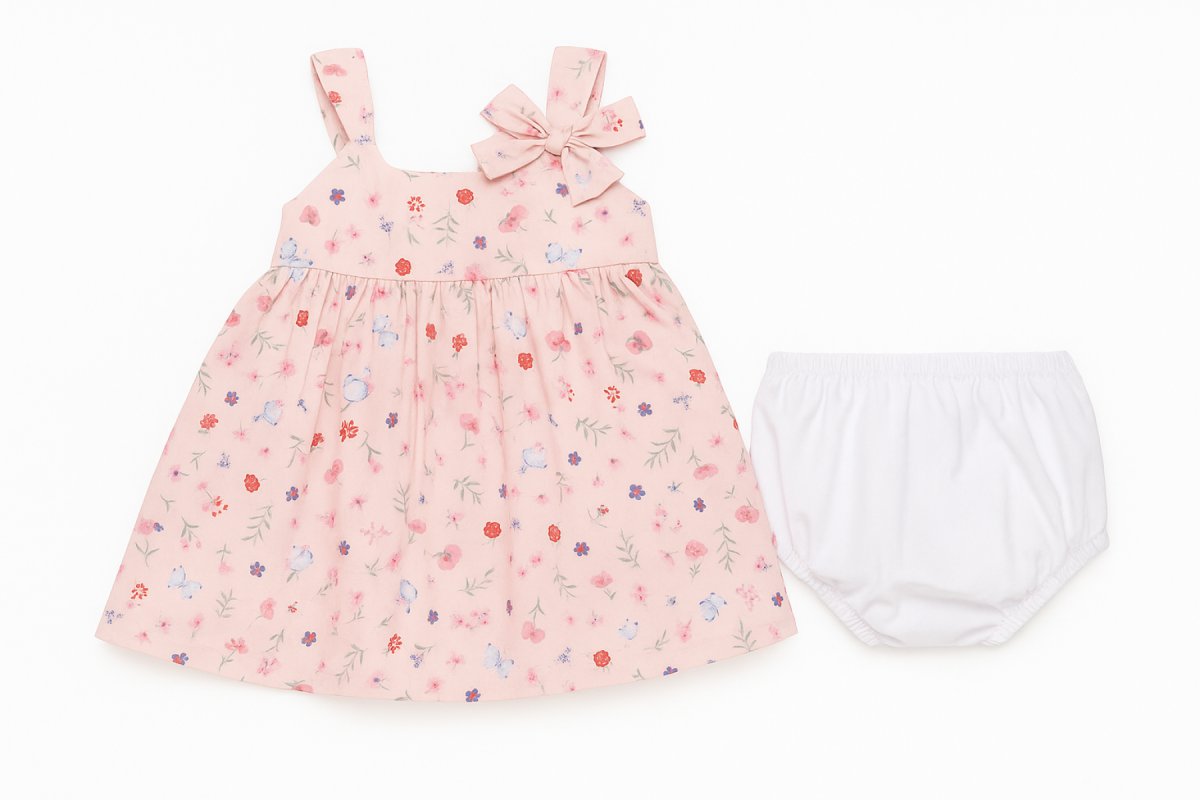 Vestido Tela Plana Con Bombacha Floreado