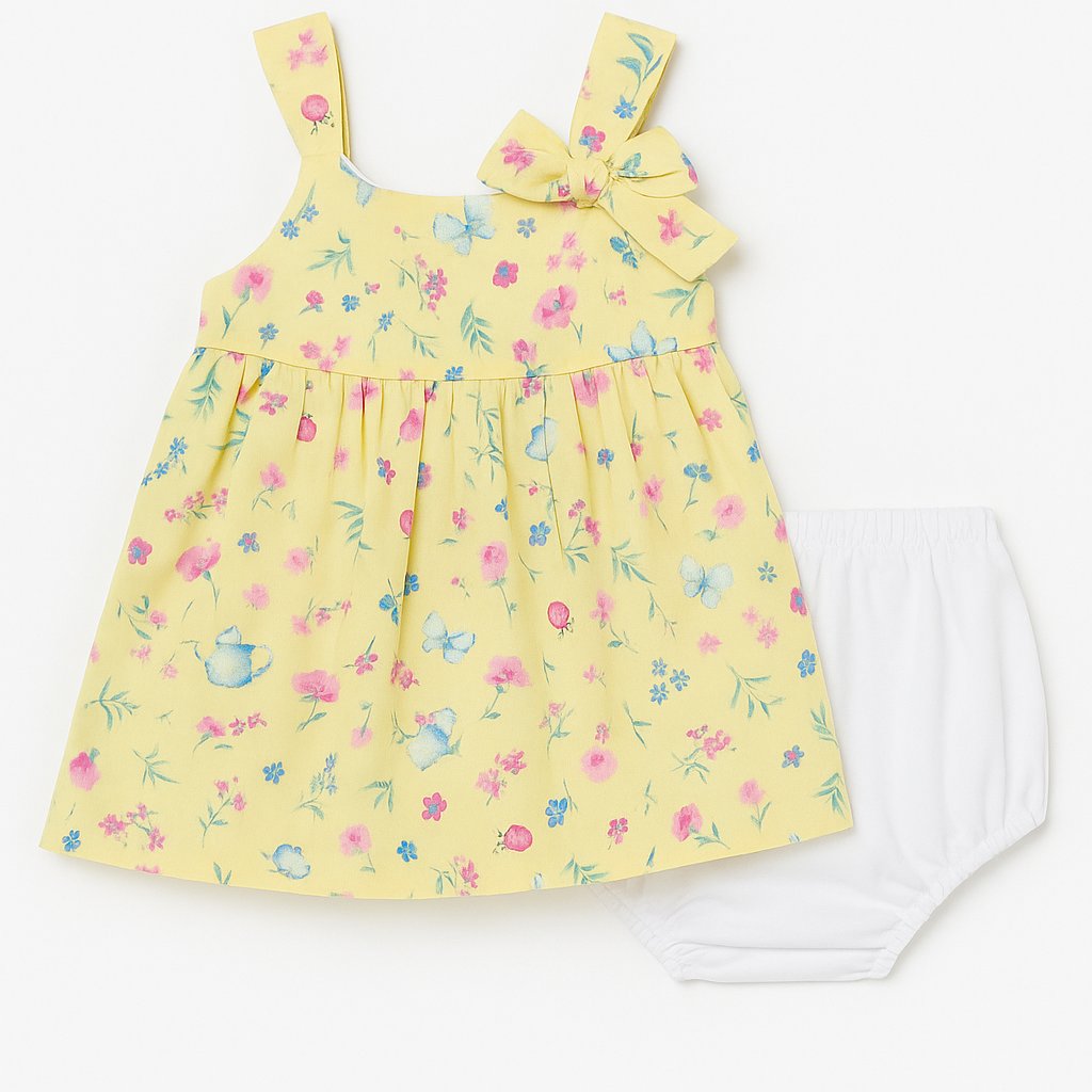 Vestido Tela Plana Con Bombacha Floreado