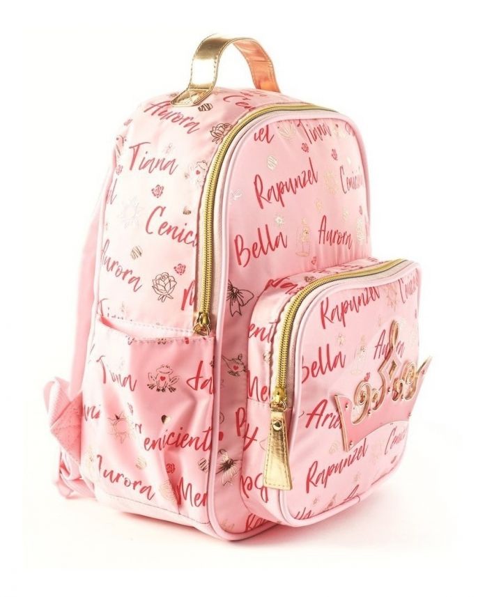 Mochila Espalda Princesas - Corona Metalica Aplicada - 30 cm // 1"