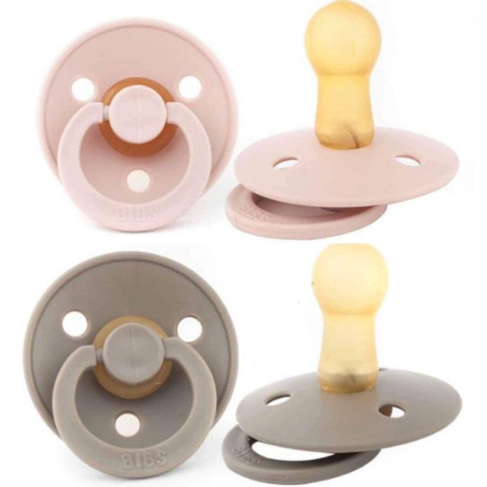 Chupete Bibs Colour Collection x 2 - Dark Oak/Blush - Tetina De Caucho Natural - Latex - 0-6 Meses
