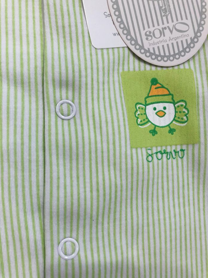 Enterito Manga Larga Con Pie Rayado