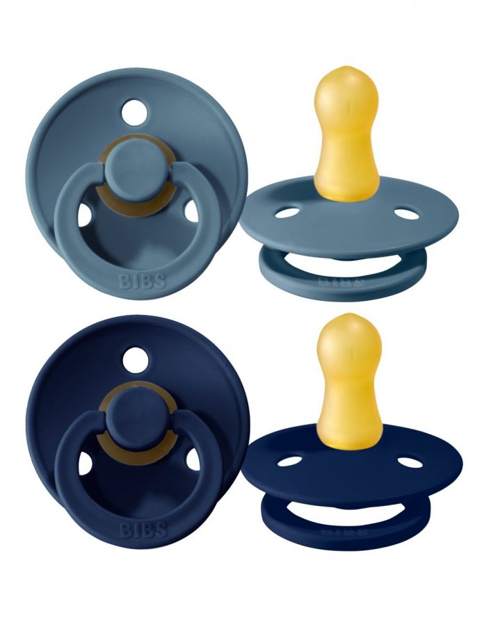 Chupete Bibs Colour Pacifier x 2 - Deep Space / Petrol - Tetina De Caucho Natural - Latex - 6-18 Meses