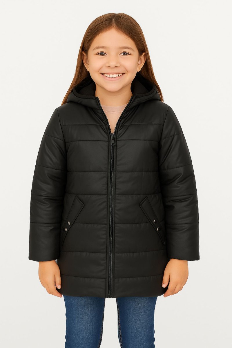 Campera Tapado Nena Impermeable Lisa Interior Polar Con Capucha