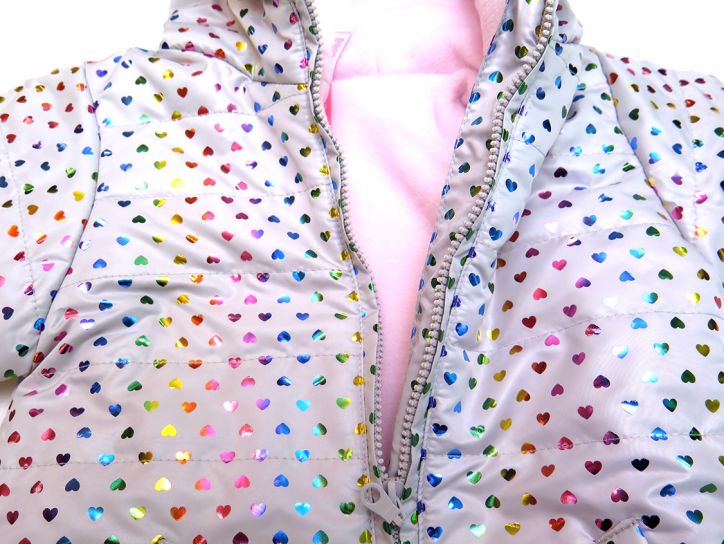 Campera Nena Impermeable  Interior Polar Brillo Con Capucha