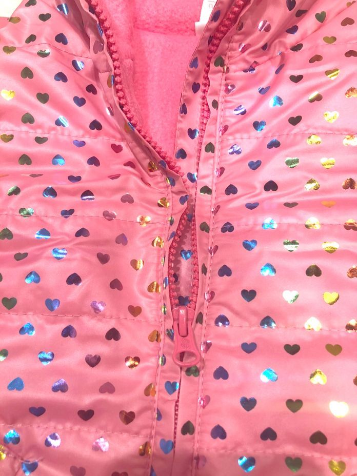 Campera Nena Impermeable  Interior Polar Brillo Con Capucha