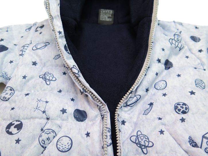 Campera De Abrigo Estampada Planetas Con Polar Interior