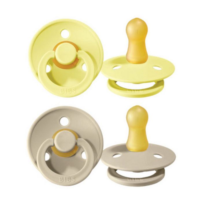 Chupete Bibs Colour Collection x 2 - Sunshine / Sand - Tetina De Caucho Natural - Latex - 0 - 6 Meses