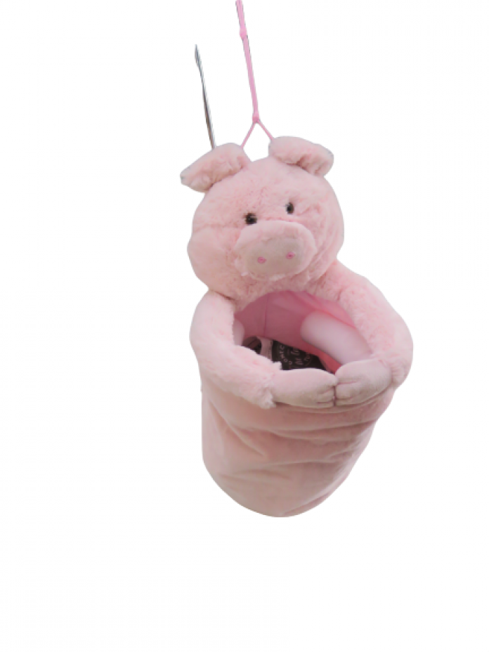 Bolsa Guarda Juguetes de Peluche Con Muñeco Chanchito