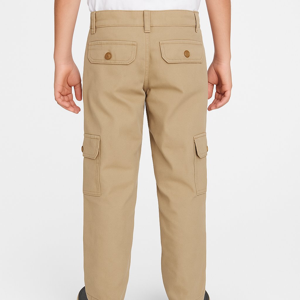Pantalon Gabardina Cargo con Bolsillos