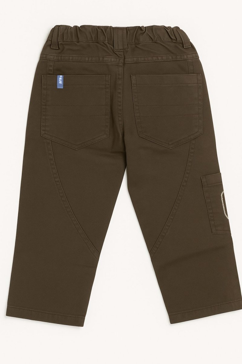 Pantalon Gabardina Pantalon Gabardina Cargo con Recorte en Bolsillo y Cintura Regulable