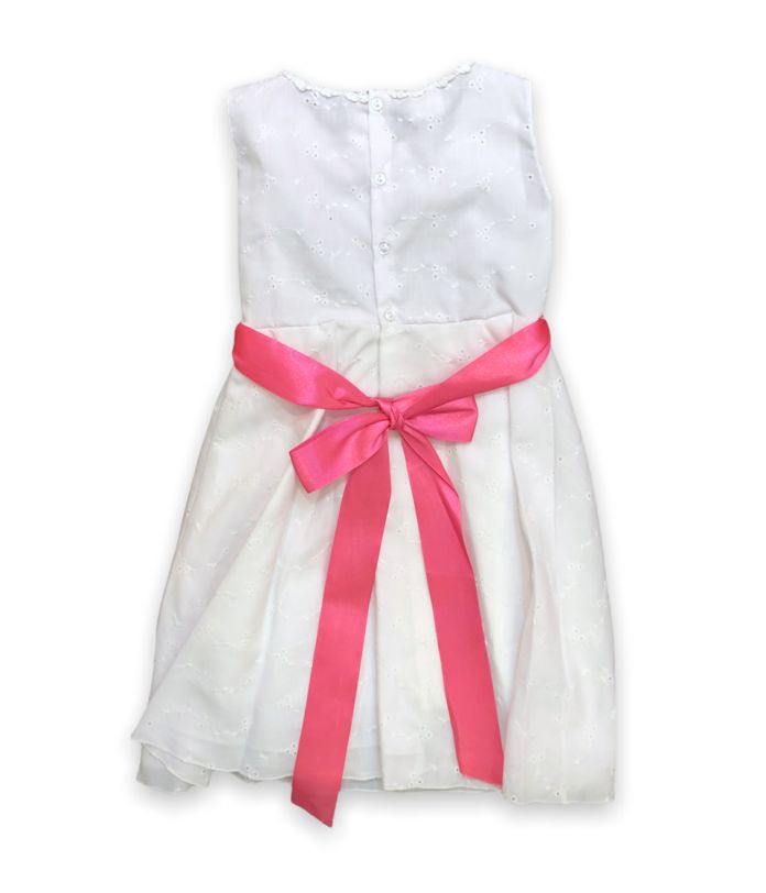 Vestido Broderie Sin Mangas Con Faja