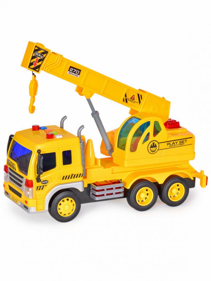 Camion Grua De Construccion A Friccion Con Luz Y Sonido - Builder - Escala 1:16