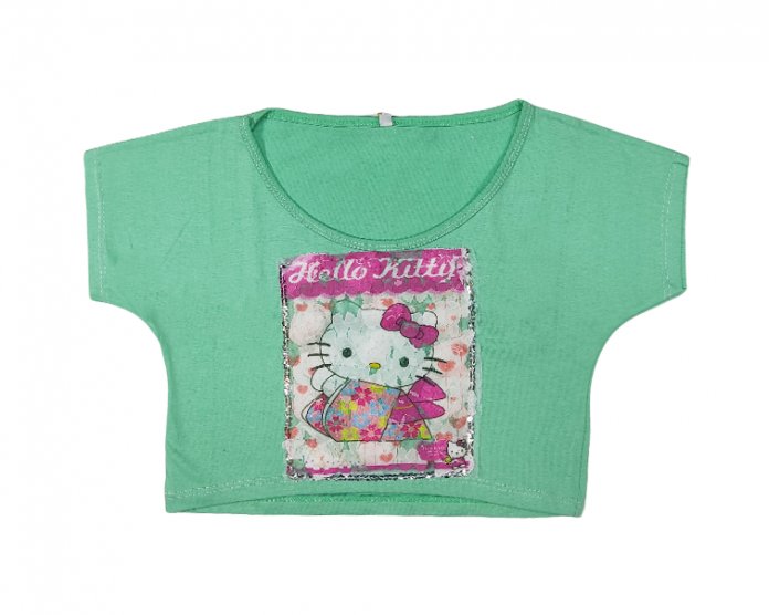 Pupera De Algodon  Manga Corta de Hello Kitty con Lentejuelas