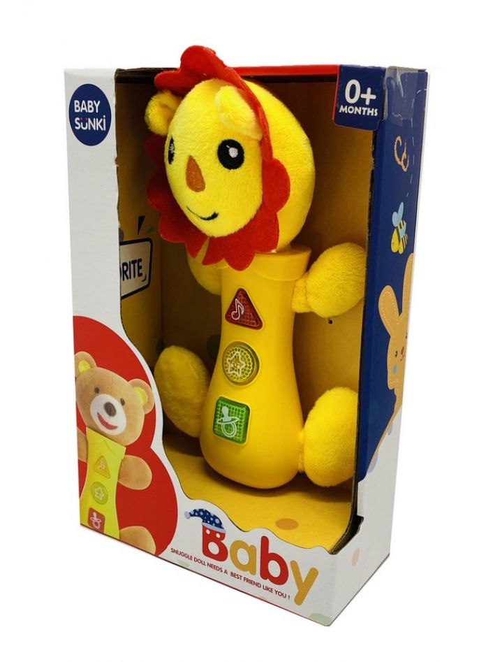 Peluche Muñeco Didactico Leon Con Luz Y Sonido Baby Sunki sonajero