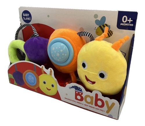 Peluche Oruga Con Luz Y Sonido - Tiene Tiras Para Sujetarse