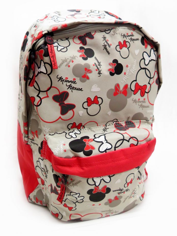Mochila espalda  Minnie con dibujos de la cabeza de minnie con el moño mickey