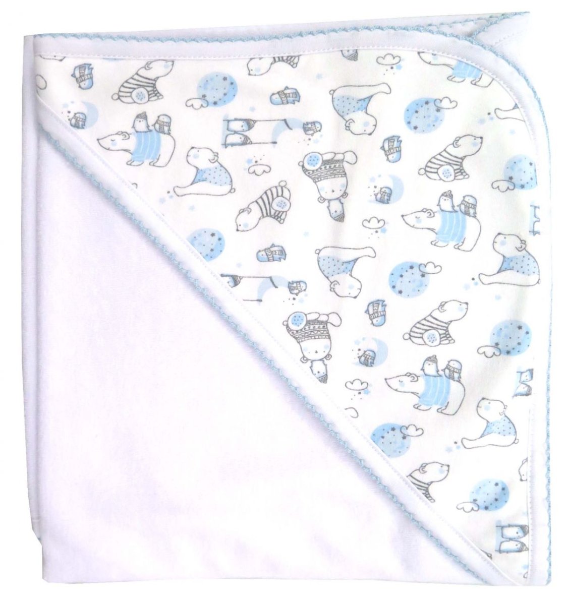 Toallon de Tawel Capucha Estampada con Picot