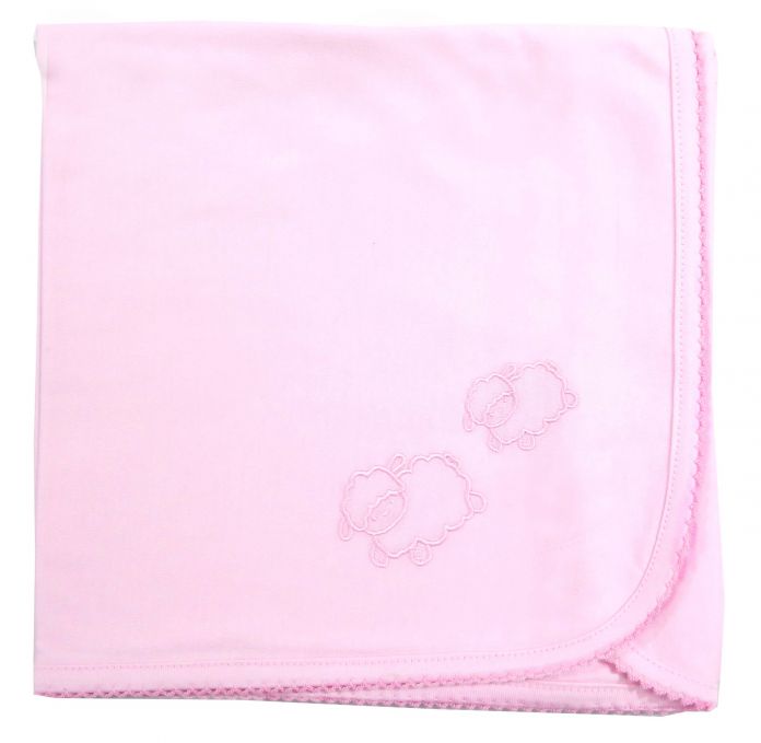 Manta de Algodon Lisa con Bordado