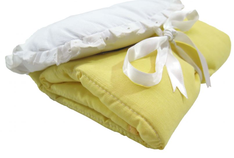 Cambiador Plegable Amarillo con Broderie y Lazo