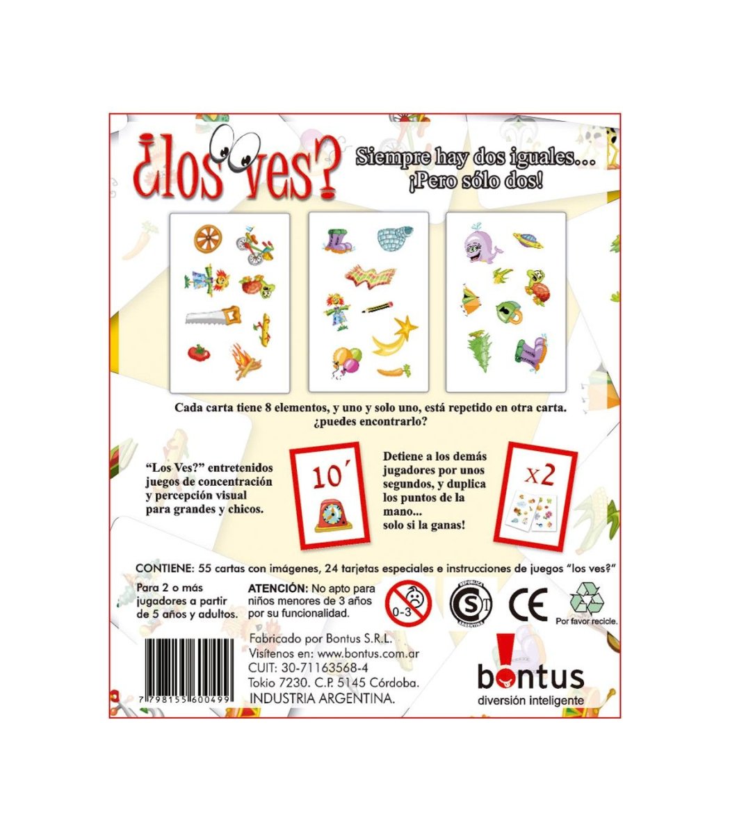 Juego De Mesa - ¿Los Ves? - Cartas - Juego De Percepcion