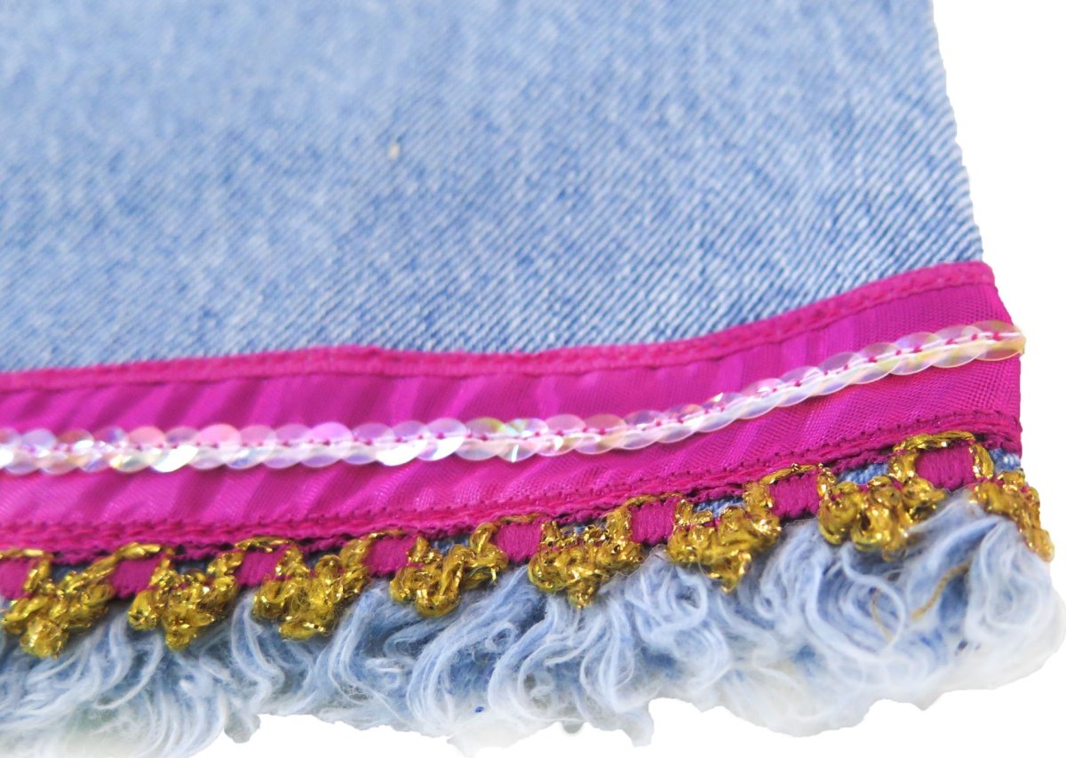 Pantalon nena jean con aplique lentejuelas