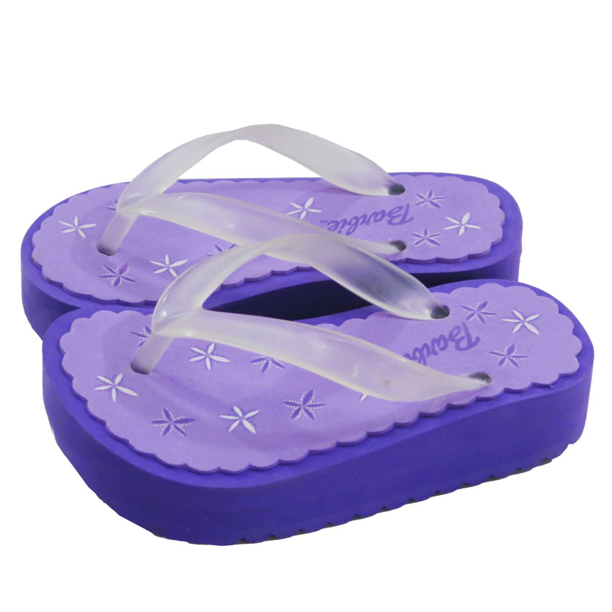 Ojotas Barbie con flores en plantilla - Base alta