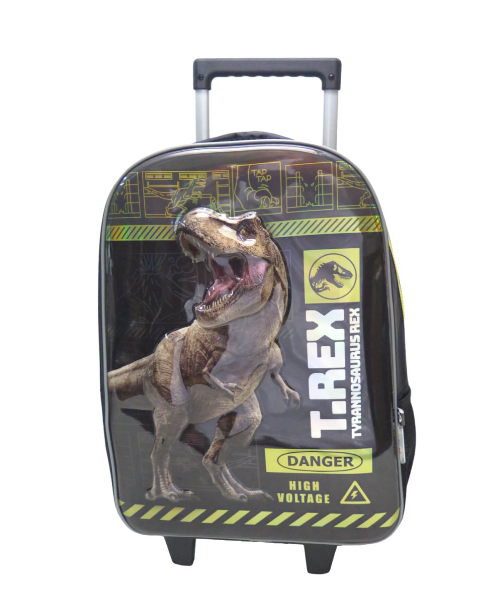 Mochila Con Carro Jurassic World - Frente Semi Rigido Relieve 3D