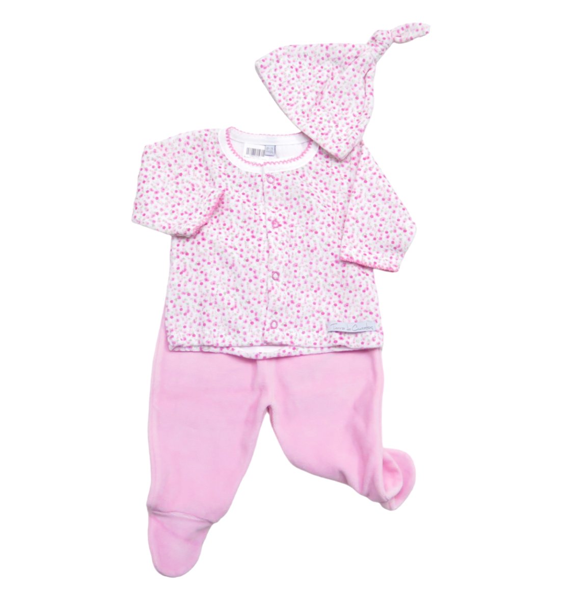 Conjunto Plush Saquito Medio Osito Con Pie y Gorro