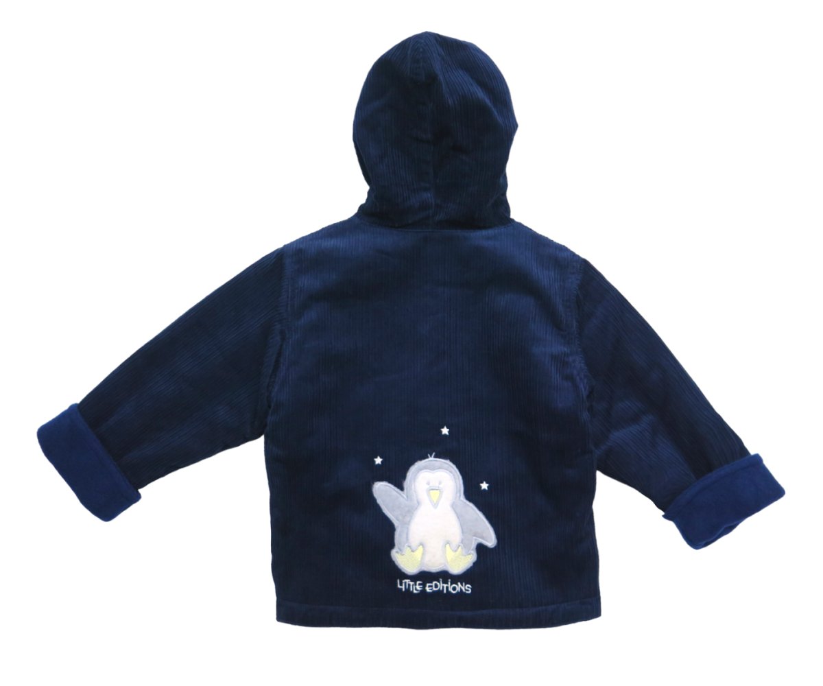 Campera Abrigo Corderoy Forrado En Polar Reversible Con Capucha