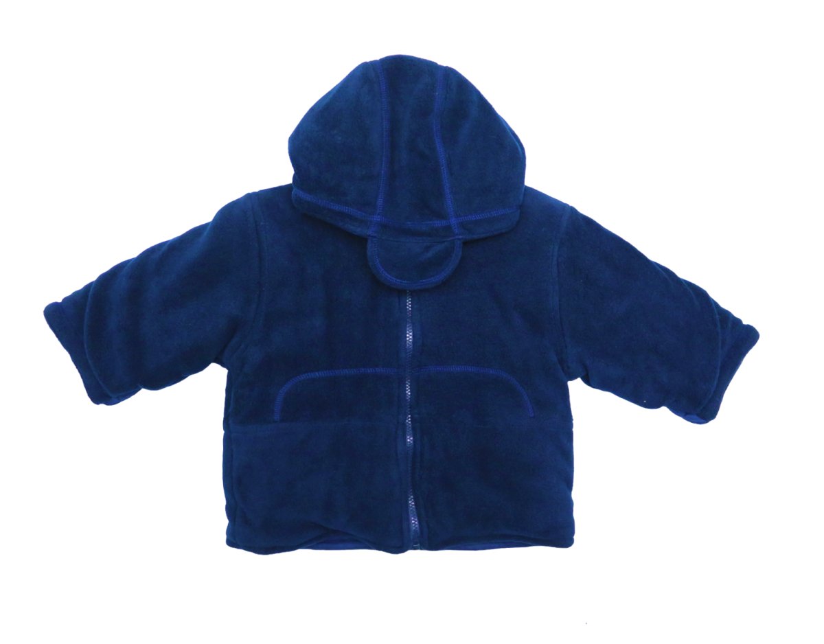 Campera de Polar con Capucha y Oso Bordado en la Espalda