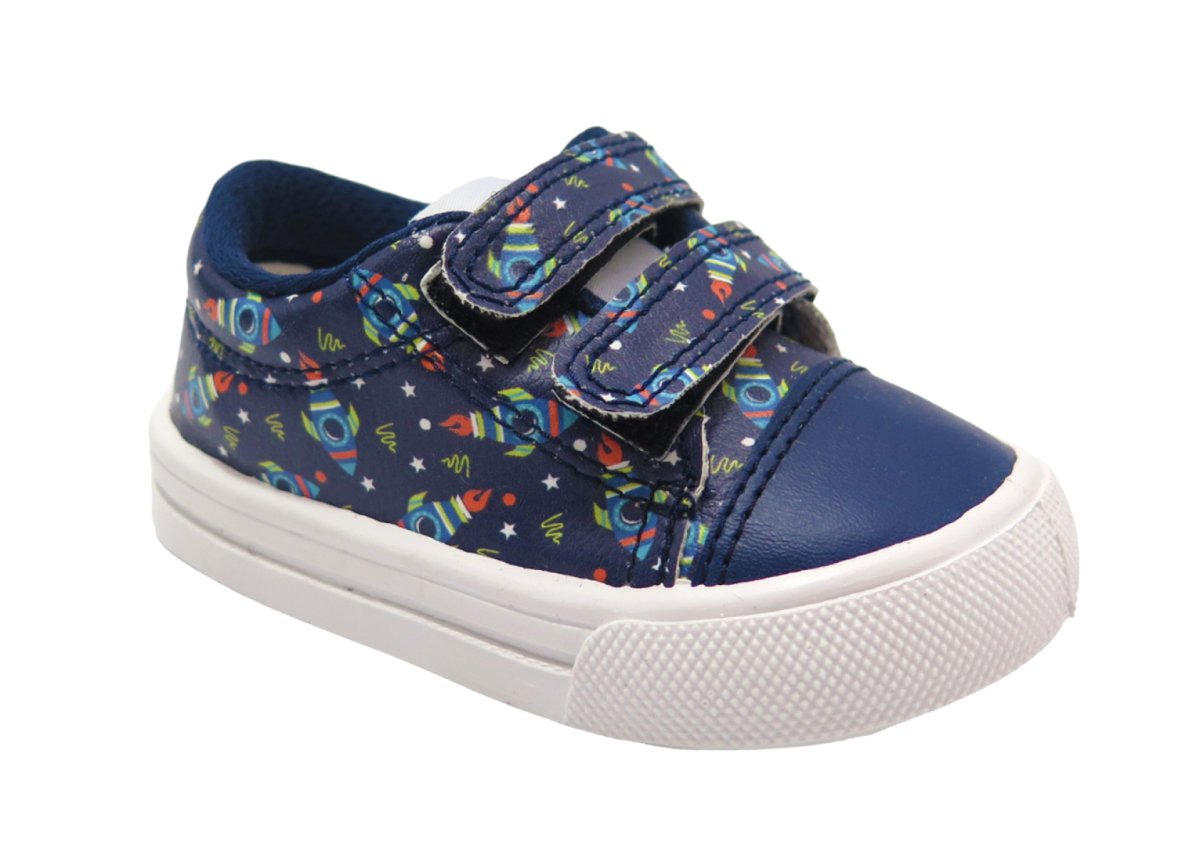 Zapatilla Ecológica con Velcro Estampado Cohete