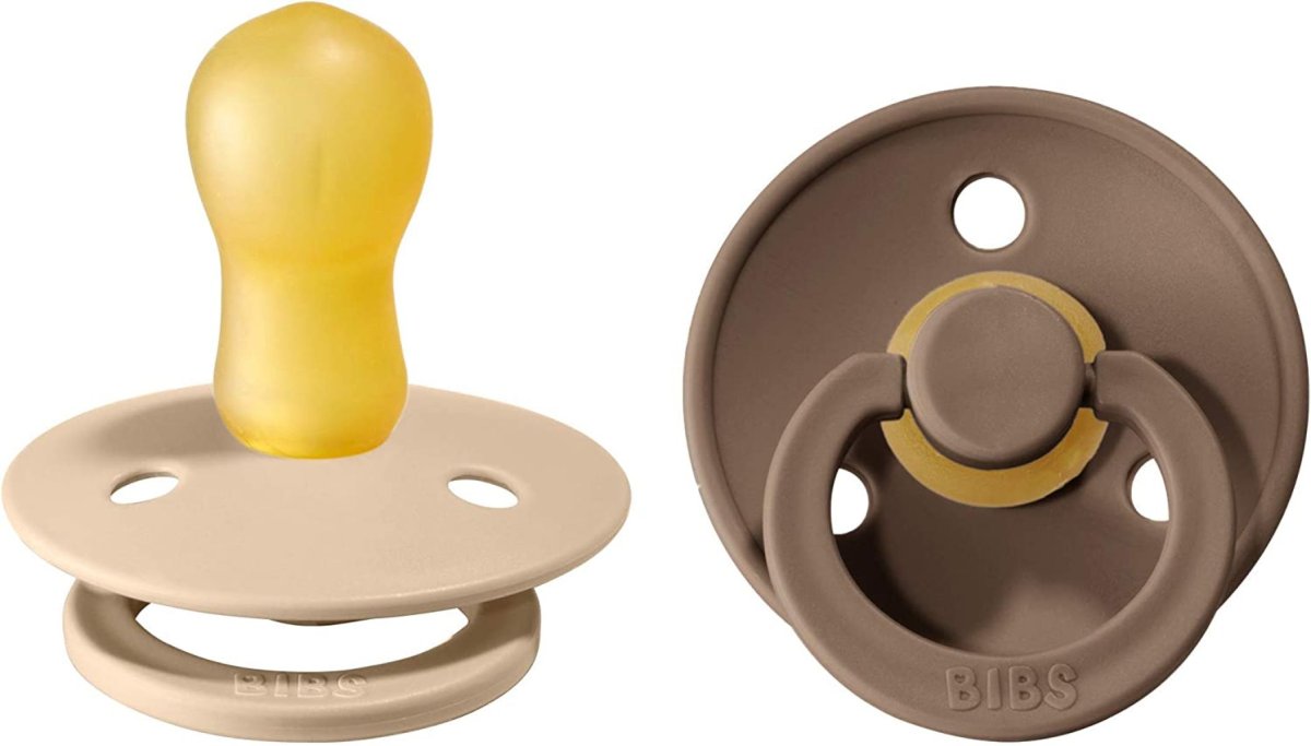 Chupete Bibs Colour Collection x 2 - Vanilla / Dark Oak - Tetina De Caucho Natural - Latex - 18+ Meses