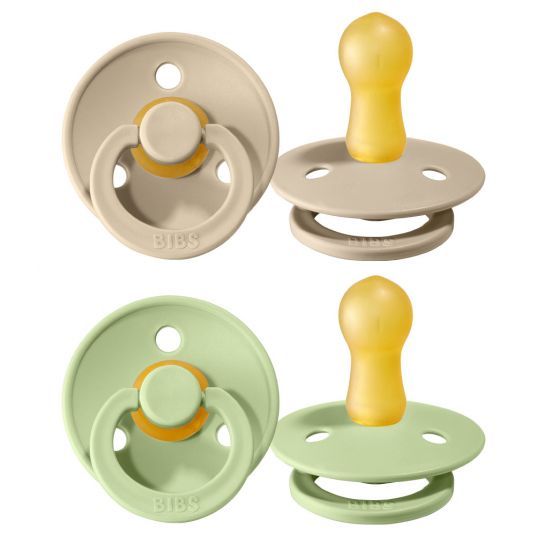 Chupete Bibs Colour Collection x 2 - Sand / Pistachio - Tetina De Caucho Natural - Latex - 6 - 18 Meses
