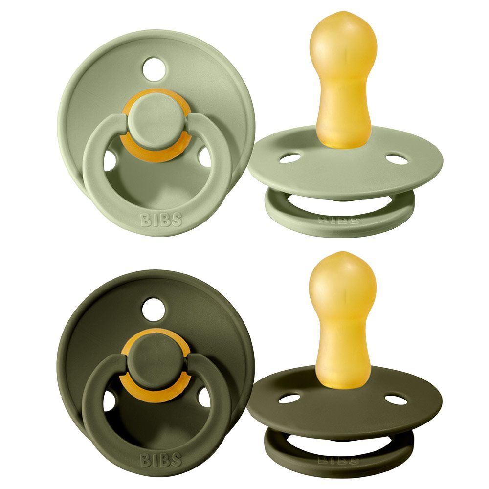 Chupete Bibs Colour Collection x 2 - Sage / Hunter Green - Tetina De Caucho Natural - Latex - 6-18 Meses