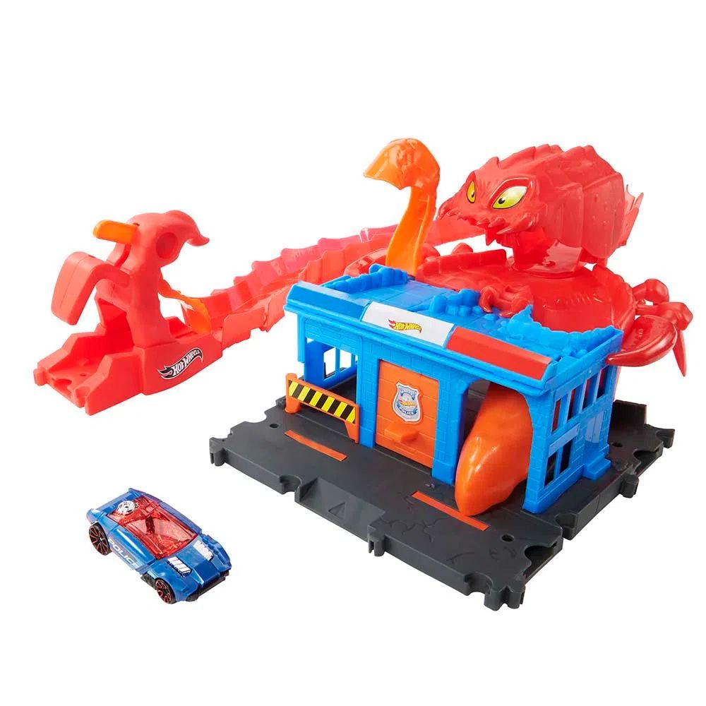 Hot Wheels Pista Ataque Del Escorpion Flexible - Incluye Un Auto