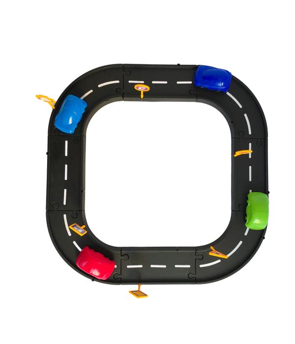 Pistas Para Jugar Y Armar - Incluye 2 autos y 6 señales de tránsito