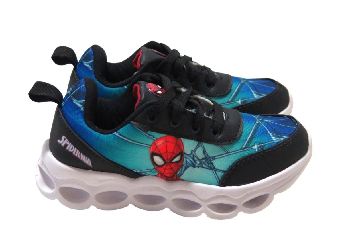 Zapatillas Spiderman (Hombre Araña) Con Luz Led y Cordon
