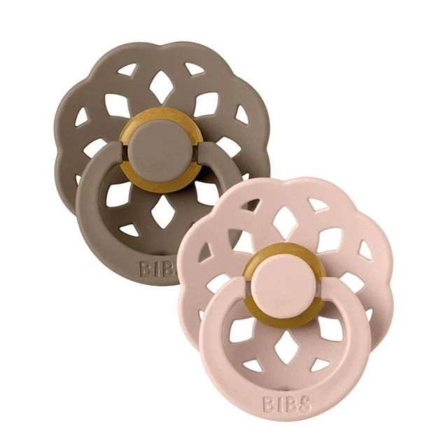 Chupete Bibs Boheme Pacifier x 2 - Dark Oak / Blush  - Tetina De Caucho Natural - Latex - 6M+