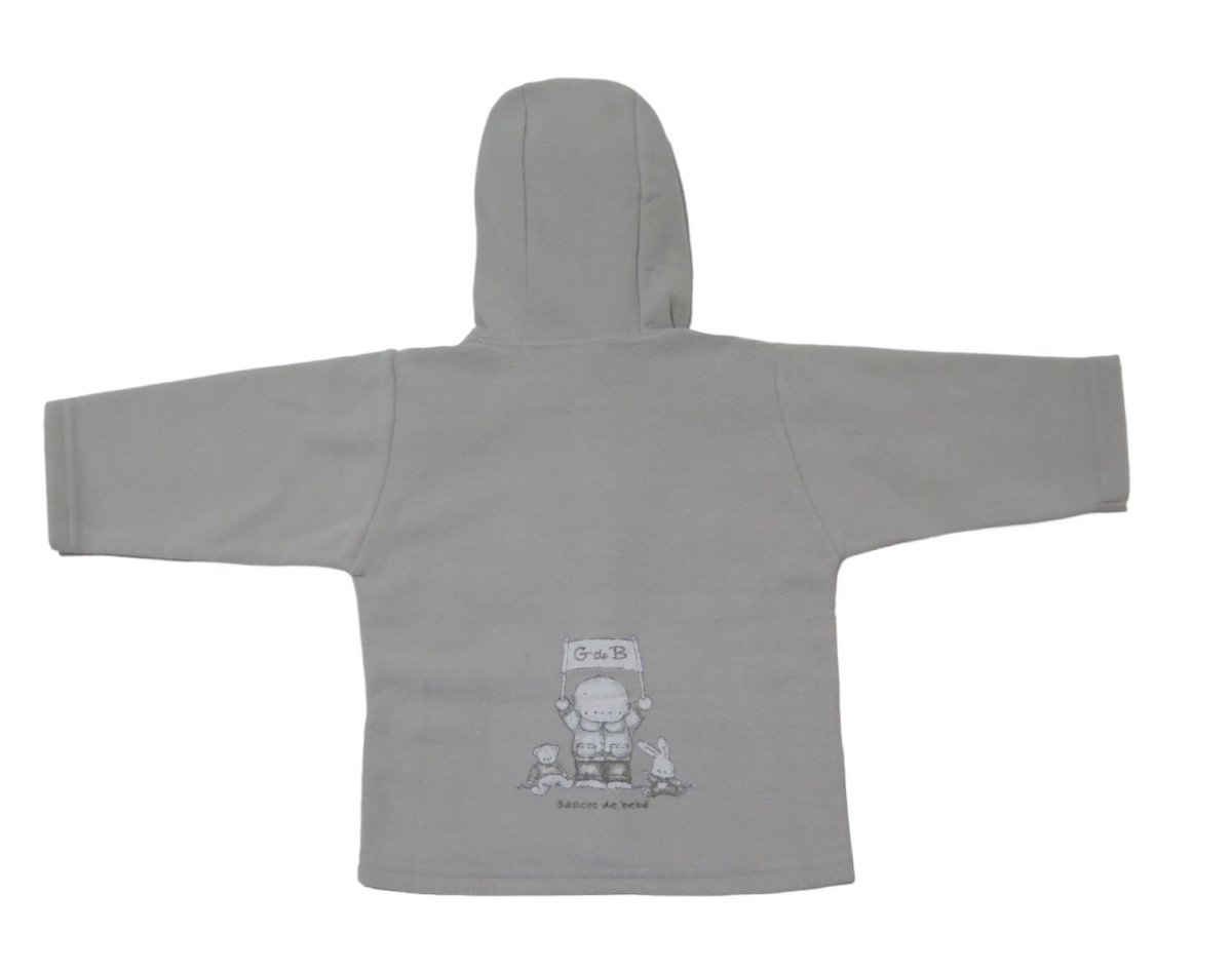 Campera de Polar con Capucha y Botones