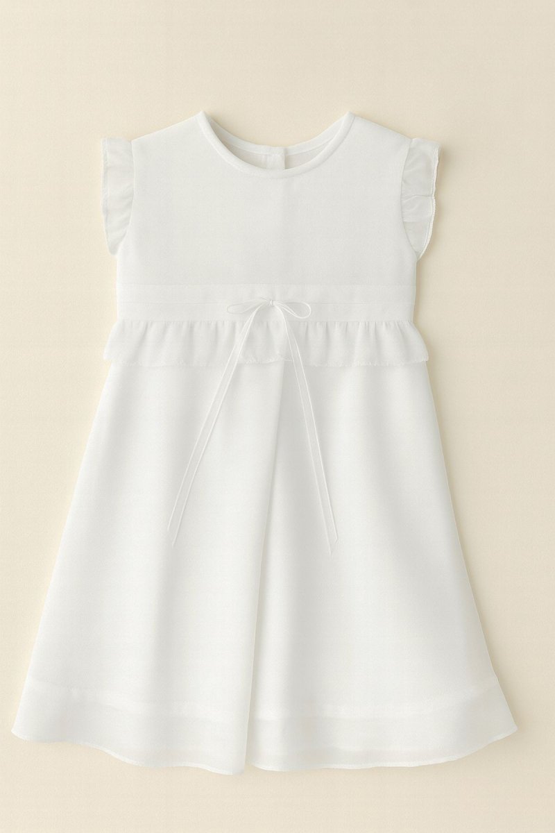 Vestido bautismo gasa con  alzorza