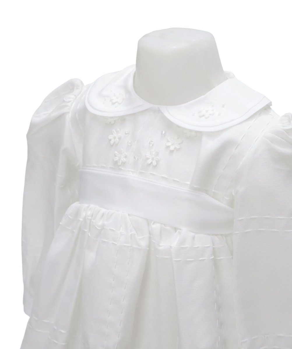 Vestido de Bautismo Manga Larga Bordado