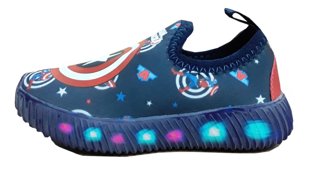 Zapatilla Lycra Capitan America Con Luz Led