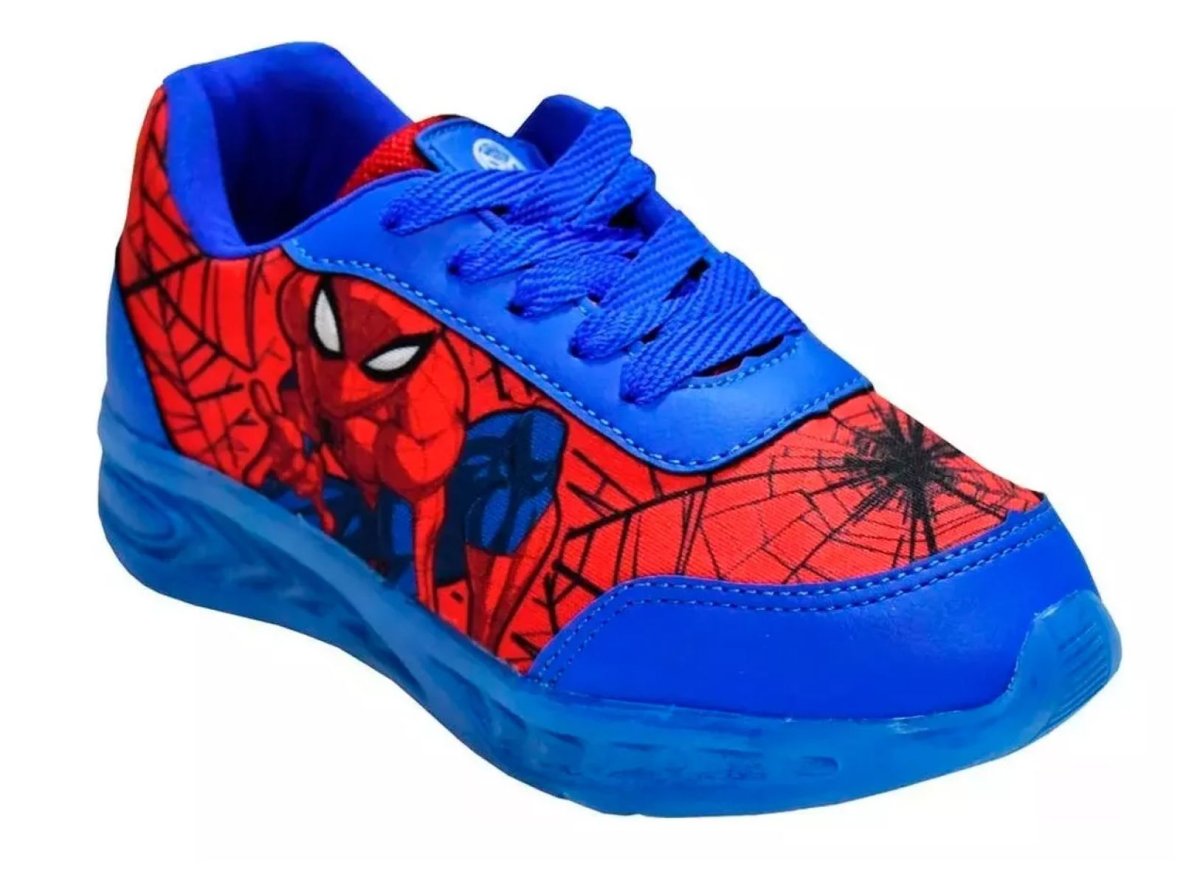 Zapatilla Spiderman Hombre Araña Cordon Con Luz Led