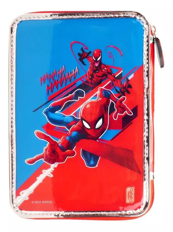 Cartuchera Spiderman Hombre Araña - 1 Piso - Incluye Utiles - Set Escolar - Canopla