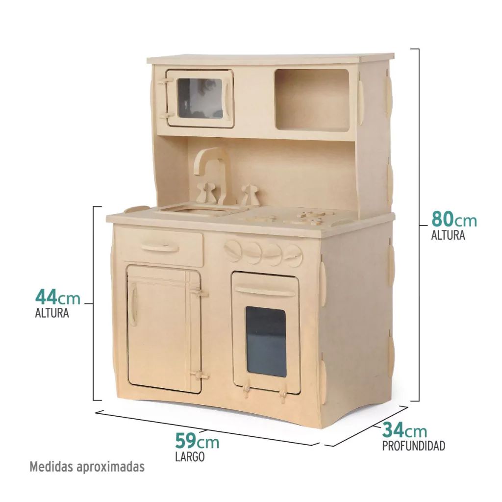 Cocina con Alacena Montessori - En Madera MDF