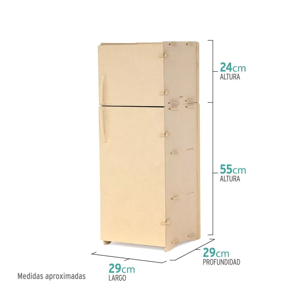 Heladera + Freezer Montessori - En Madera MDF