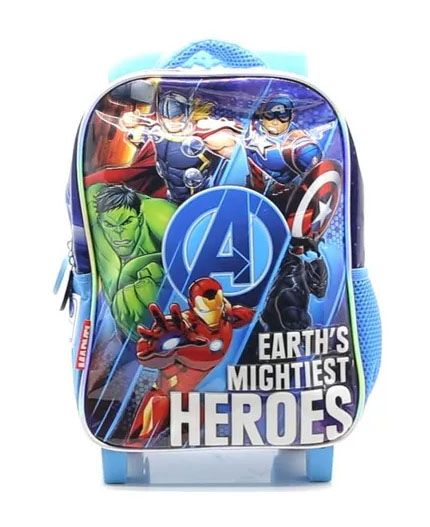 Mochila Con Carro Escolar 30cm  Avengers - Earth Mightiest Heroes