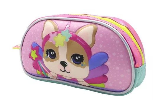 Cartuchera Escolar Mushi Simones 3D - 23x13cm